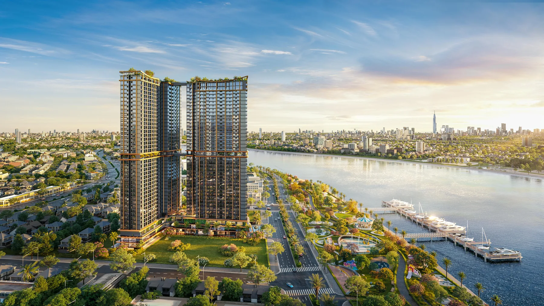 Phối cảnh A&T Saigon Riverside nhìn từ trên cao