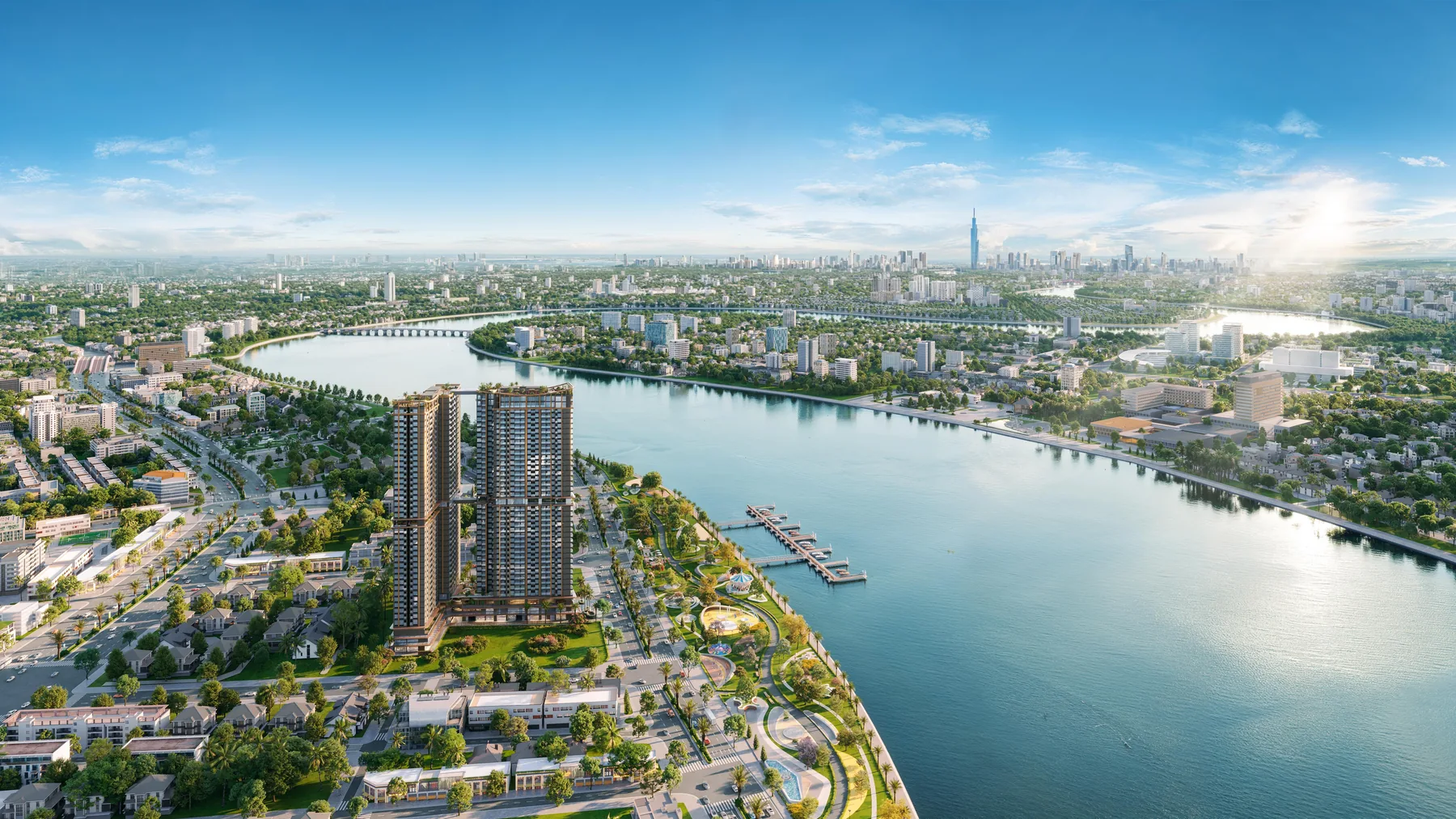 Phối cảnh dự án A&T Saigon Riverside ven sông Sài Gòn
