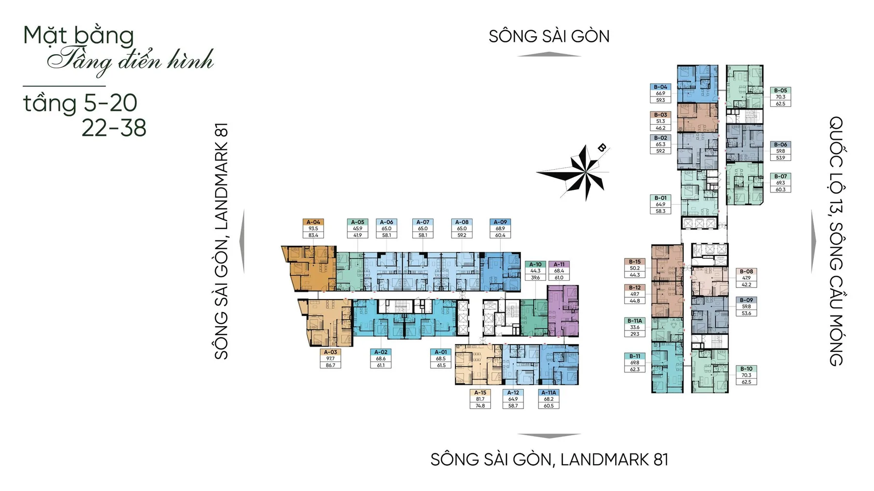 Mặt bằng tầng điển hình A&T Saigon Riverside