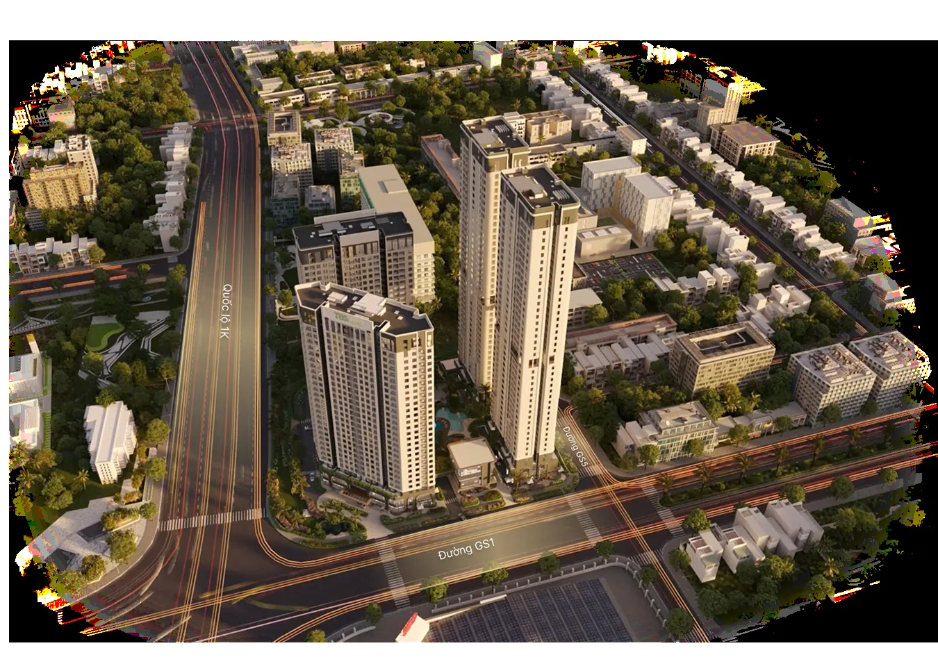 Mặt bằng tổng thể bốn tháp Green Skyline