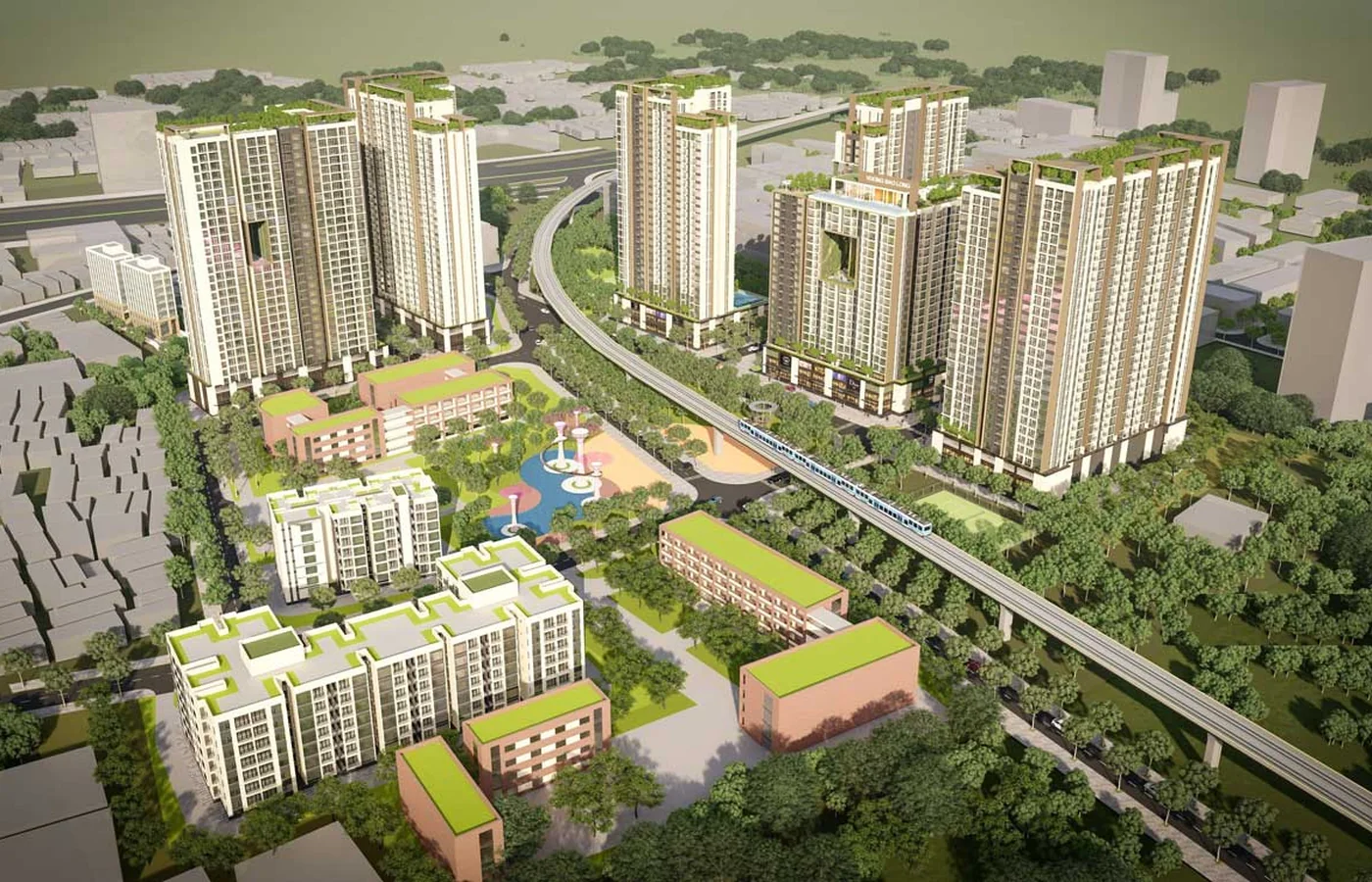 Phối cảnh quy hoạch tổng thể Opal Luxury