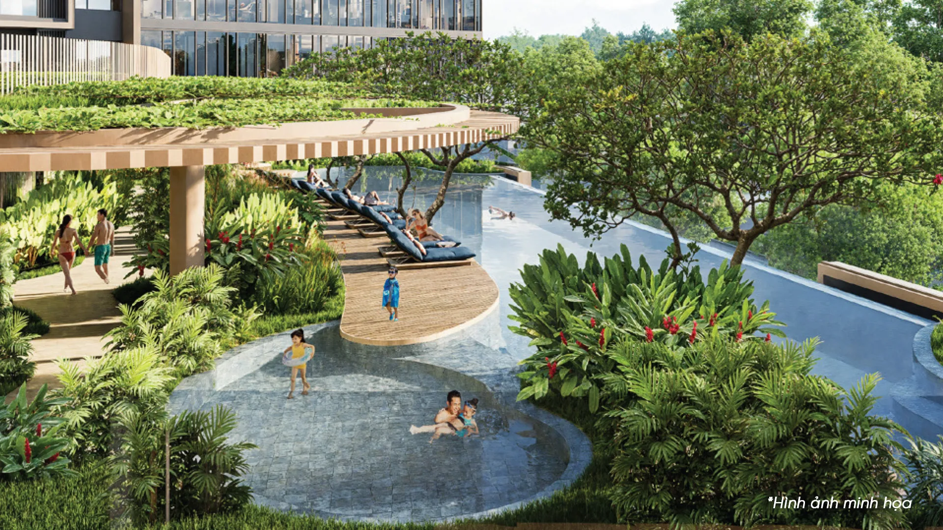 Phối cảnh tiện ích hồ bơi Palm River