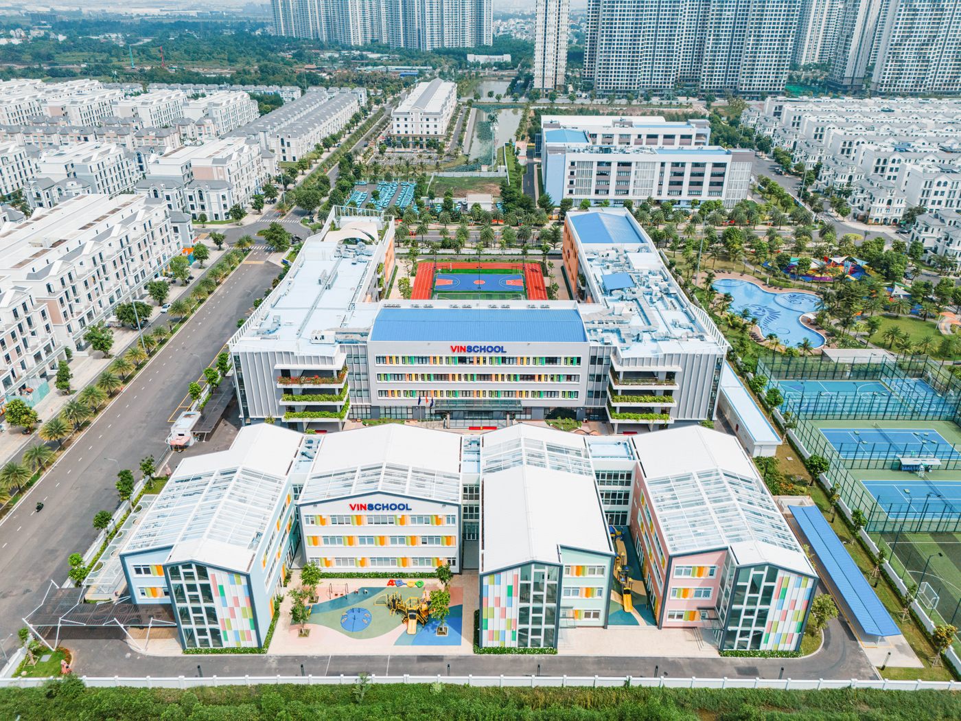 Vinschool và khu tiện ích thể thao trong Vinhomes Grand Park